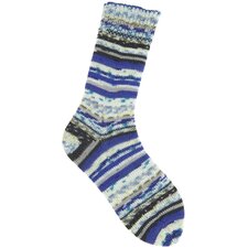 Socks Fair Isle Neon 4-draads Aqua 005